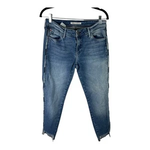 Mavi bestickte Jeans Peace Zeichen distressed Stufensaum helle Waschung Gr. 30 - Bild 1 von 10