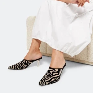 Neous Electra 65mm Pantoletten Pantoletten Absatz schwarz Samt creme Mesh klar Absatz 36,5 - Bild 1 von 22