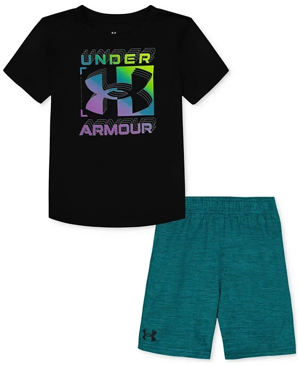 Under Armour T-shirt e pantaloncini con logo per bambini e ragazzi, set 2 pezzi taglia 3T - Immagine 1 di 1