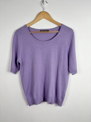 Jersey Woolovers Talla M 12-14 Mezcla de Algodón Seda Lila Manga Corta Texturizado Foto 1 de 4