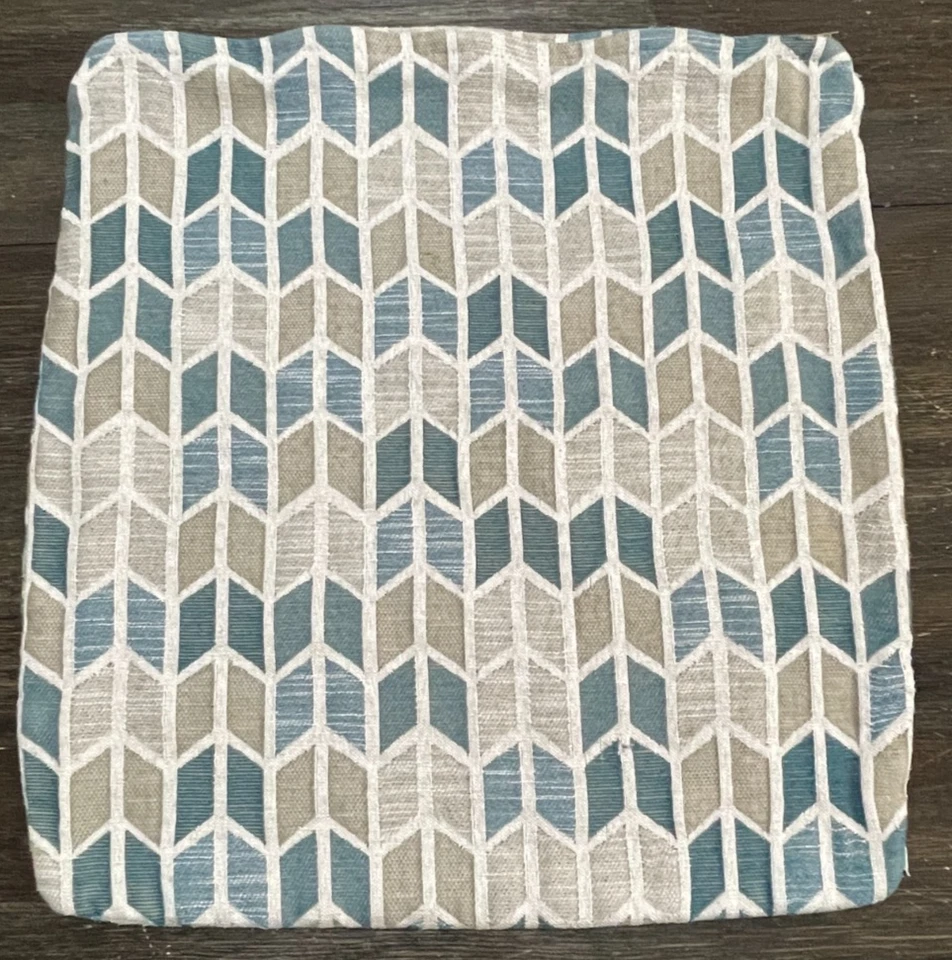 Funda Almohada Azul Beige Patrón 18x19 Cremallera Costera Moderna Geométrica Foto 1 de 4