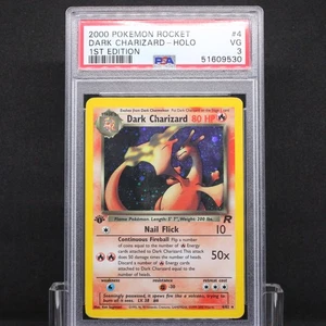 🔥 PSA 3 VG 1ST EDITION DARK CHARIZARD HOLO RARE | TEAM ROCKET 4/82 🔥 - Bild 1 von 3
