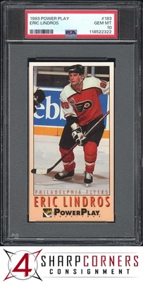 1993 POWER PLAY #183 ERIC LINDROS FLYERS HOF POP 1 PSA 10 - Image 1 of 2