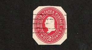 1899 U.S. STAMPED ENVELOPE 2c Carm WASHINGTON Die 1 Sc#U358 Used Neat! - Picture 1 of 1