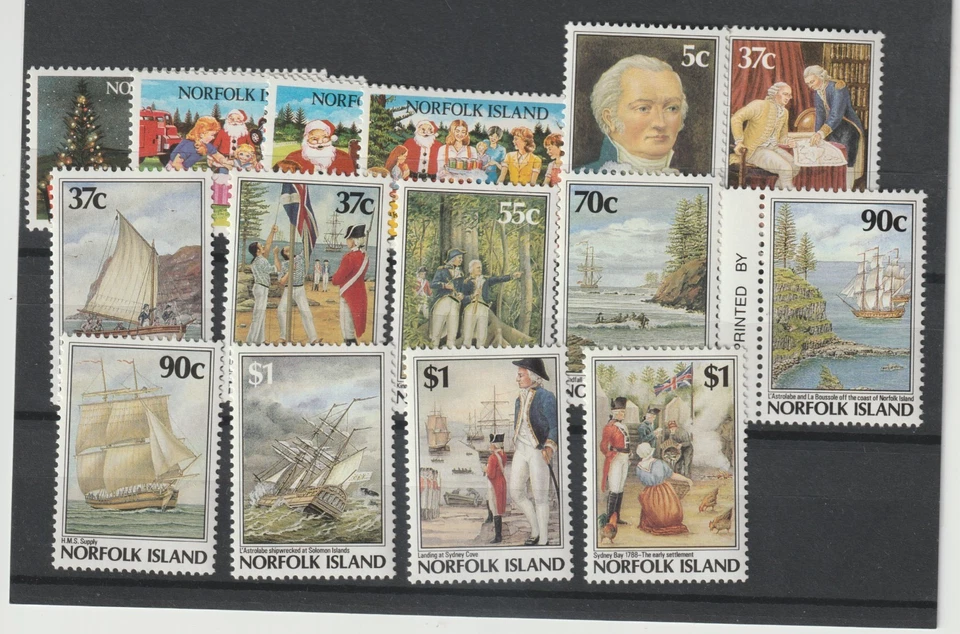 Norfolk Island Lot of 15 MNH Scott 422-436 Christmas & Bicentennial Type - Image 1 of 1