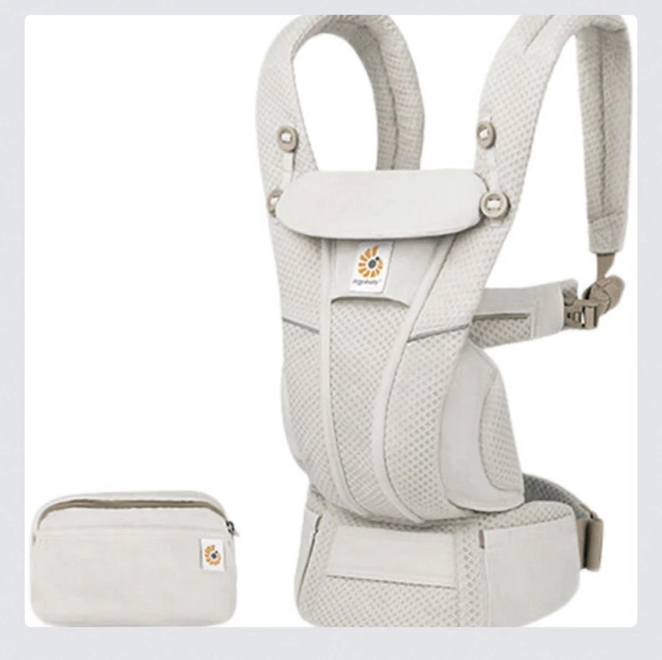 Ergobaby 婴儿背带一体 OMNI 微风柔软网眼 0-4 岁天然米色 — 第 1/4 张图片