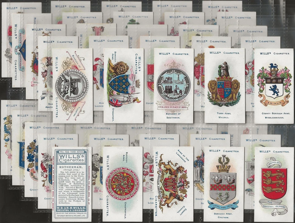 WILLS-FULL SET- BOROUGH ARMS 1905 (3RD SERIES 101-150 RED 50 CARDS) EXCELLENT - Image 1 of 1