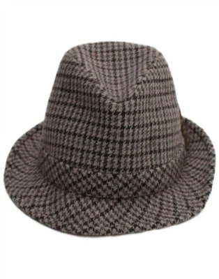 FAILSWORTH Cappello Fedora Uomo Piccolo Grigio Piede di Poule Lana Classico X324 - Immagine 1 di 4