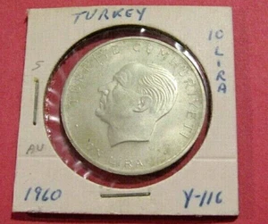 Turkey 1960 10 Lira Au Silver Coin - Picture 1 of 5