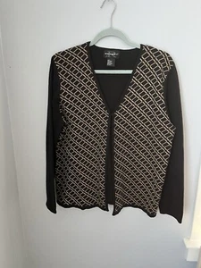 requirements, Women’s Cardigan Sweater Size L Black N Beige Color - Picture 1 of 11