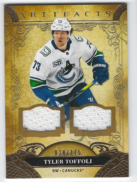 TYLER TOFFOLI 2020-21 UPPER DECK ARTIFACTS DUAL GAME USED JERSEY RELIC /175 - Image 1 of 1