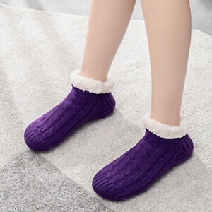 ❀Women Men Slipper Winter Cosy Socks Fluffy Non Slip Warm Fleece Lined Bed Floor