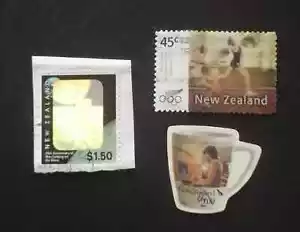 New Zealand Hologram Lenticular Die-cut 3 different Unique Stamps Used - Picture 1 of 2
