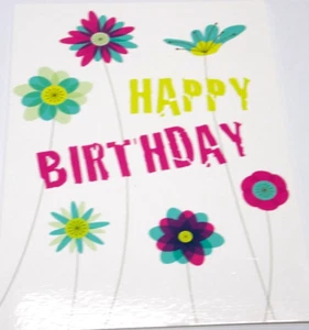 Happy Birthday Card. Flowers Theme (T10). Cards For You Range. - Picture 1 of 3