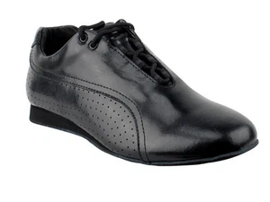 Unisex Salsa Bachata Merengue Black Leather Dance Shoes Size Women 13.5 Men 12.5 - Picture 1 of 1