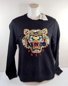 KENZO PARIS SWEATSHIRT JUMPER SWEAT TOP EMBROIDED TIGER | BLACK SZ XL NWT - Picture 1 of 7