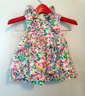 Janie And Jack Bebé Niña Blanco/Verde/Rosa Floral Solero 18-24 Meses Primavera Pascua Foto 1 de 4