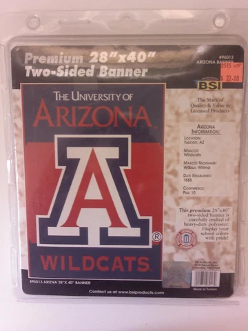 Arizona Wildcats BSI Premium Heavy-duty 28"x40" 2-sided Banner Flag NIP Cover