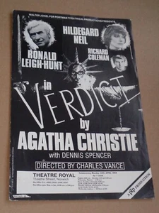 Hildegard Neil - Verdict 1984 Theatre Royal Norwich Window Card - Picture 1 of 1
