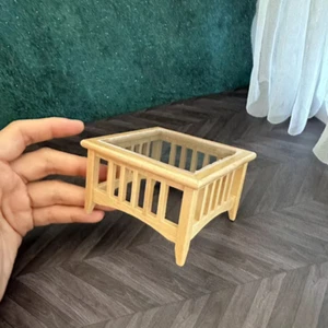 Coffee Table 1/12 Scale Dollhouse Miniatures Furniture Glass Wooden Accessories - Picture 1 of 9
