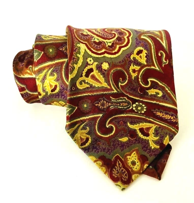 Corbata floral de cachemira Abercrombie Fitch tonos joyas de seda importada de Inglaterra Foto 1 de 4