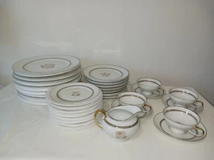 33er Set Rosenthal Speiseteller, Tassen weiß & gold Made in Germany - Bild 1 von 10