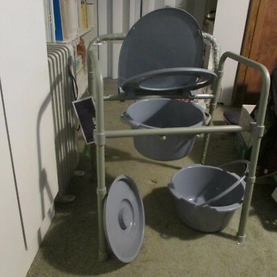 Adult Toilet Seat Potty Bedside Folding Commode Chair Drop Arm Safety Drive Medi - Image 1 of 4