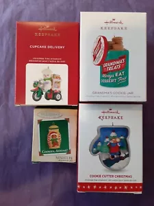 Lot Of 4 Hallmark Keepsake Ornaments Dessert Theme Cookies Treats Cupcakes - Picture 1 of 17