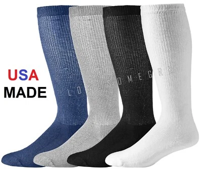12 Pairs Physicians Choice OVER THE CALF/ Knee High American Made Diabetic Socks - Image 1 of 4