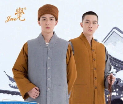 Buddhist Monk Winter Vest for Shaolin Robe Kung fu Uniform Meditation Suit - Image 1 of 4
