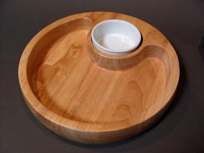 12" Wooden Serving Bowl for Chips & Dip with Ceramic Insert Winsome Wood - Image 1 of 4
