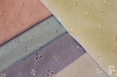 Broderie Anglaise (3 hole design) Embroidered Poly Cotton - MASSIVE SPRING SALE - Image 1 of 3