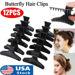 12Pcs Styling Tools Hairdressing Butterfly Hair Claw Salon Hair Clips Clamps US - Picture 1 of 5