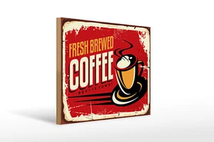 Holzschild Retro 40x30 cm Kaffee best Coffee in town Geschenk Schild wooden sign - Bild 1 von 5