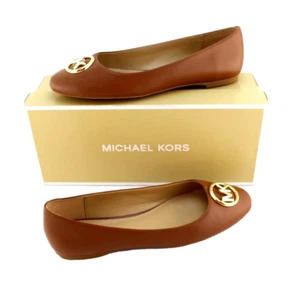 MICHAEL KORS Size 9 Amanda Ballet Brown MK Logo Moccasin Women's Flats MSRP $110 - Picture 1 of 12