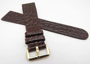 HOLDFAST,20mm, R 40's "Alagator Leather",Congnac Brown,,MEN'S WATCH BAND,B20-10 - Picture 1 of 5