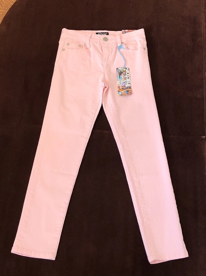 Pantalones de mezclilla para niñas TRACTOR NUEVOS CON ETIQUETAS, melocotón ligero, talla 6X, originales $52 Foto 1 de 3