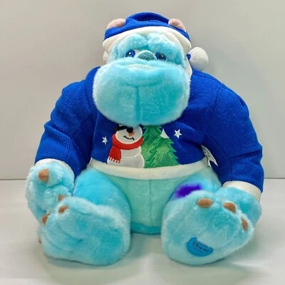 Suéter y sombrero de Navidad azul exclusivo de Sulley Plush Monsters Inc de Disney Store Foto 1 de 4