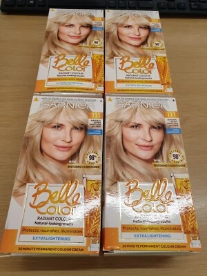 Garnier Belle Color 111 Natural Extra Light Ash Blonde Permanent Hair Dye X4