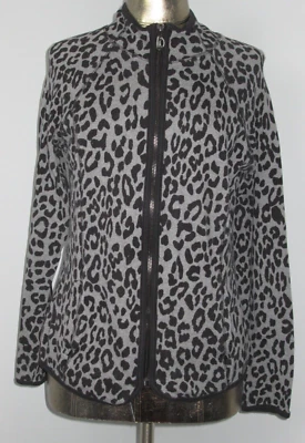 Jones New York Black & Gray Sweatshirt Womens Size L Chest 37 Full Zip 30676 - Image 1 of 4