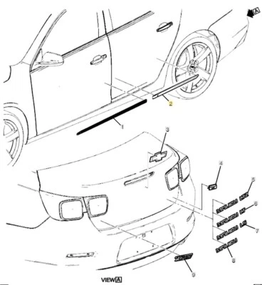 Moldura lateral del pasajero delantero carbono flash metálico 501Q 2013-16 Chevrolet Malibu Foto 1 de 4