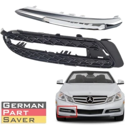 New 2pcs Front Bumper Fog Light Grille & Trim Right For Mercedes Benz E350 E550 Foto 1 de 4