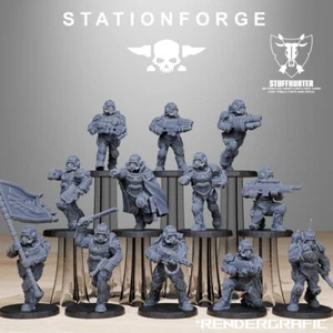GrimGuard Elites (12) - Station Forge - Ciencia ficción Wargaming Grimdark Grim Guard - Imagen 1 de 15