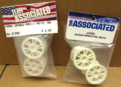 Discontinued Team Associated RC18B Spoked Rim Set FRONT And REAR NEW - Image 1 of 2