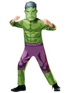 SALE Official Classic Hulk Jumpsuit & Mask Marvel The Avenger Kids Costume - Picture 1 of 1