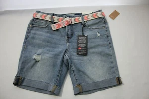NEW Mudd Girls Bermuda Mid Rise Shorts Size 12 Adjustable Waist with belt NWT - Picture 1 of 8