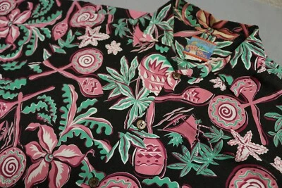Camisa Polo Reyn Spooner De Colección Para Hombre Mediana Hawai Rosa Patrón Bolsillo Combinación Foto 1 de 4