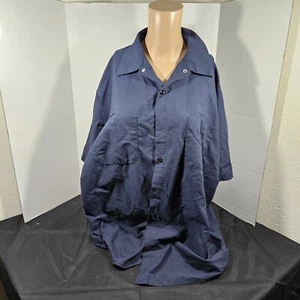 Red Kap Short Sleeve Work Shirt Uniform  Blue Sz XL Collard Button Up Pockets - Picture 1 of 15