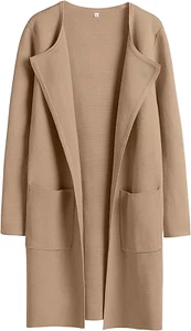 Women'S Open Front Knit Lightweight Cardigan Casual Long Coatigan Sweater Lady J - Picture 1 of 12