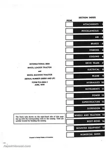 International Harvester 260-A Tractor Loader Backhoe Parts Manual - Picture 1 of 1